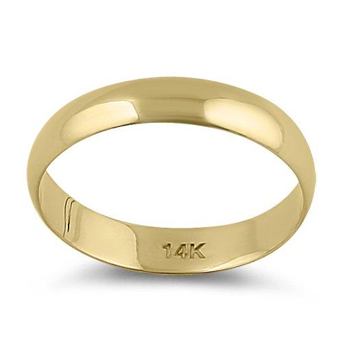 Solid 14K Yellow Gold 3mm Plain Wedding Band