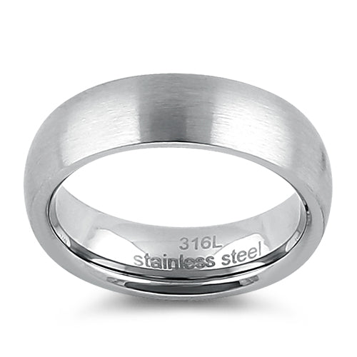 Stainless Steel 6mm Satin Finish Band Ring