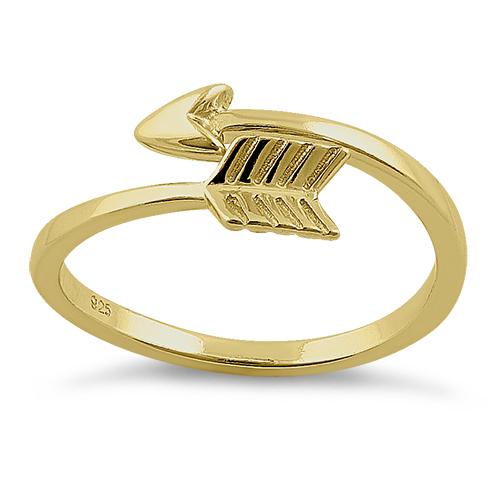 Sterling Silver Gold Plated Arrow Ring