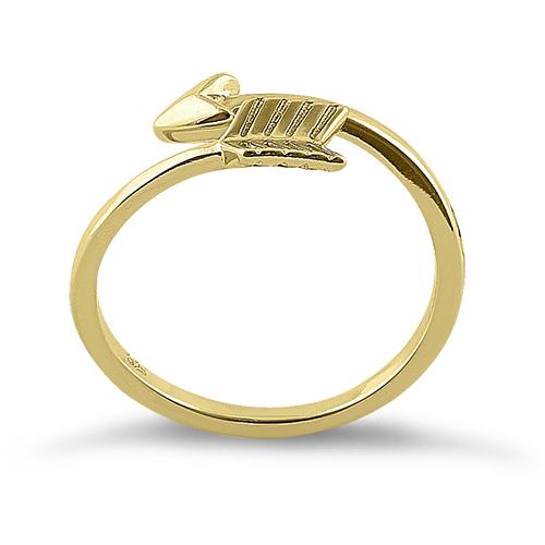 Sterling Silver Gold Plated Arrow Ring
