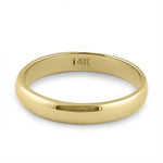 Solid 14K Yellow Gold 3mm Plain Wedding Band