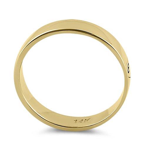 Solid 14K Yellow Gold 4mm Flat Wedding Band