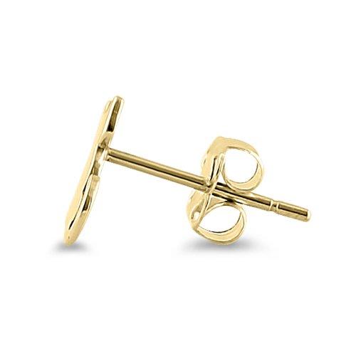 Solid 14K Yellow Gold Kitten Facade Earrings