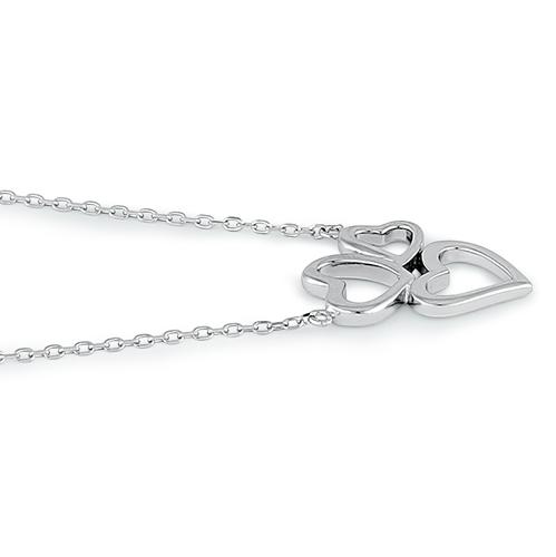 Sterling Silver Triple Heart Necklace