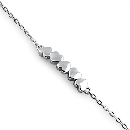 Sterling Silver Small Hearts Bracelet