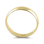 Solid 14K Yellow Gold 4mm Dome Wedding Band