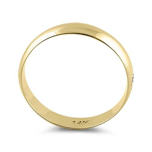 Solid 14K Yellow Gold 4mm Dome Wedding Band