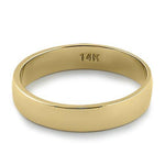 Solid 14K Yellow Gold 4mm Flat Wedding Band