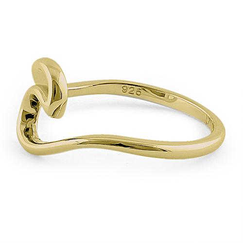 Sterling Silver Gold Plated Ocean Wave Ring