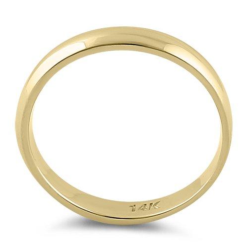 Solid 14K Yellow Gold 3mm Plain Wedding Band