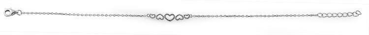 Sterling Silver Hearts Bracelet
