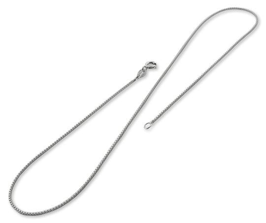 Rhodium Sterling Silver Box Chain 1MM