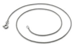 Rhodium Sterling Silver Box Chain 1MM