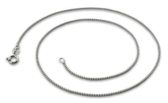 Rhodium Sterling Silver Box Chain 1MM