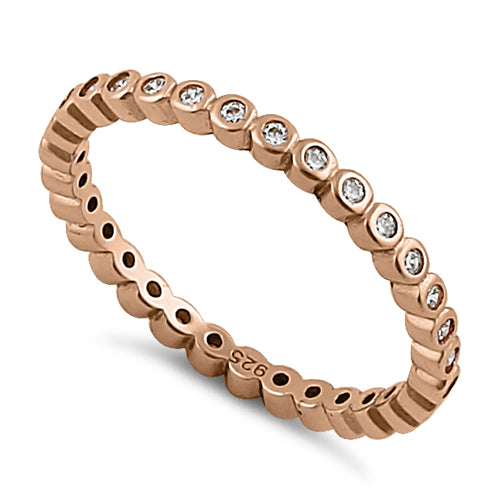 Rose Gold Eternity Stackable CZ Ring