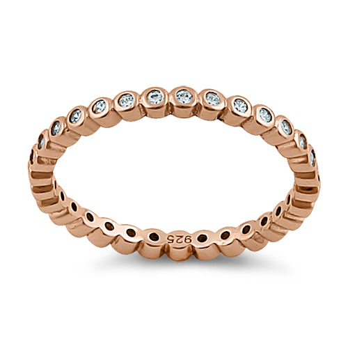 Rose Gold Eternity Stackable CZ Ring