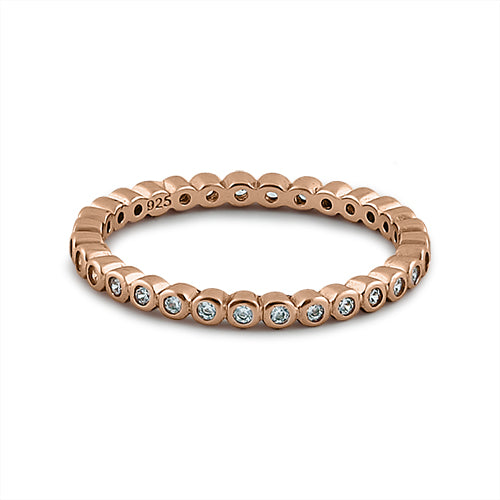 Rose Gold Eternity Stackable CZ Ring