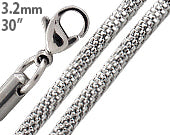 Stainless Steel 30" Snake Skin Mesh Chain Necklace 3.2 MM