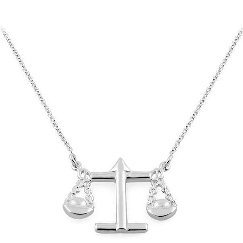 Sterling Silver Libra Zodiac Sign Necklace