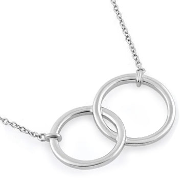 Sterling Silver Double Circle Necklace