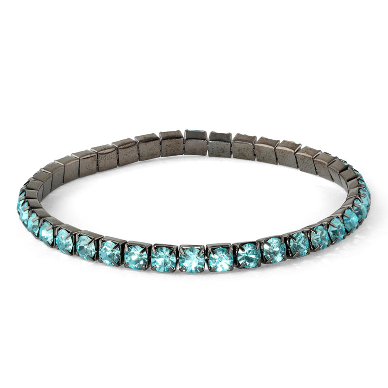 Soft Apatite Glass Elastic Tennis Bracelet