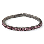 Soft Pink Glass Elastic Tennis Bracelet