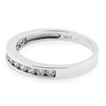 Solid 14K White Gold Clear Round Cut CZ Band Ring