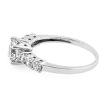 Solid 14K White Gold Eloquent Clear Round Cut Engagement CZ Ring