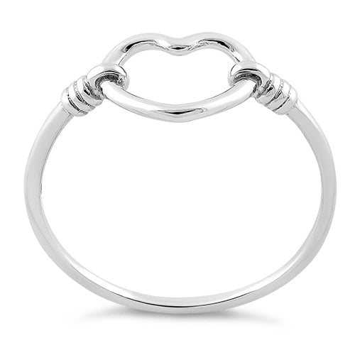 Solid 14K White Gold Heart Ring
