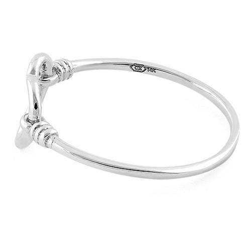 Solid 14K White Gold Heart Ring