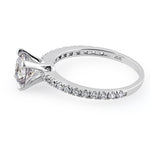 Solid 14K White Gold Majestic Clear Round Cut Engagement CZ Ring