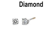 Solid 14K White Gold Round .30 ct. Diamond Earrings