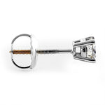 Solid 14K White Gold Round .40 ct. Diamond Earrings