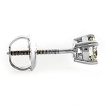 Solid 14K White Gold Round .50 ct. Diamond Earrings