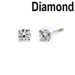 Solid 14K White Gold Round .50 ct. Diamond Earrings