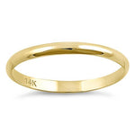 Solid 14K Yellow Gold 2mm Wedding Band