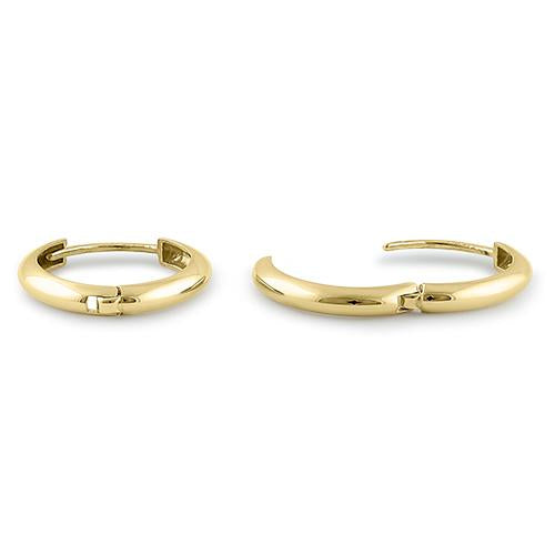 Solid 14K Yellow Gold 3 x 18mm Hoop Earrings