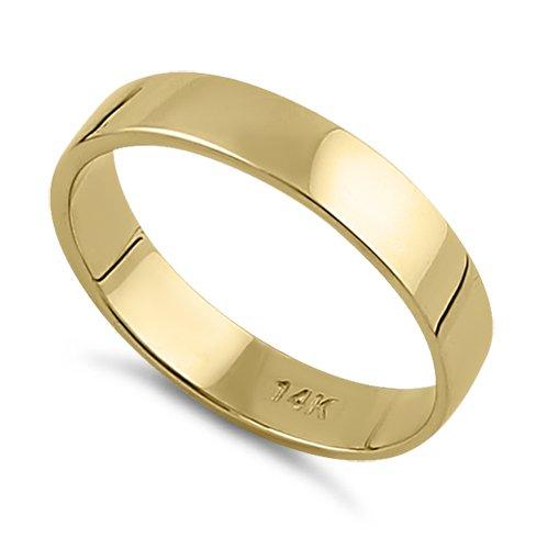 Solid 14K Yellow Gold 4mm Classic Wedding Band