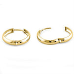 Solid 14K Yellow Gold 4mm x 16mm Plain Hoop Earrings
