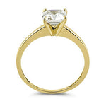 Solid 14K Yellow Gold Asscher 6.5mm Clear CZ Engagement Ring