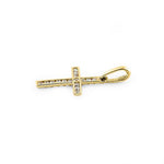Solid 14K Yellow Gold Cross CZ Pendant