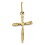 Solid 14K Yellow Gold Diamond Cut Cross Pendant