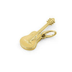 Solid 14K Yellow Gold Guitar Pendant