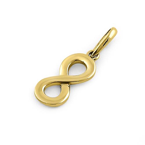 Solid 14K Yellow Gold Infinity Pendant