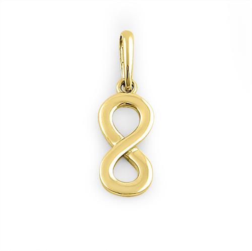 Solid 14K Yellow Gold Infinity Pendant