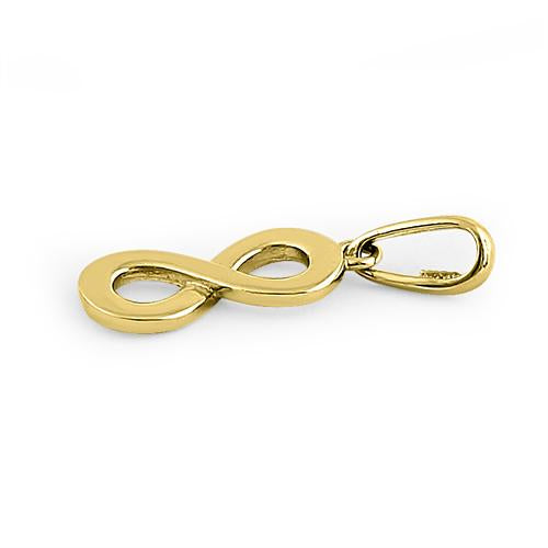 Solid 14K Yellow Gold Infinity Pendant