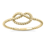 Solid 14K Yellow Gold Rope Knot Ring