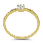 Solid 14K Yellow Gold Round 4mm Clear CZ Ring