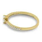 Solid 14K Yellow Gold Round 4mm Clear CZ Ring