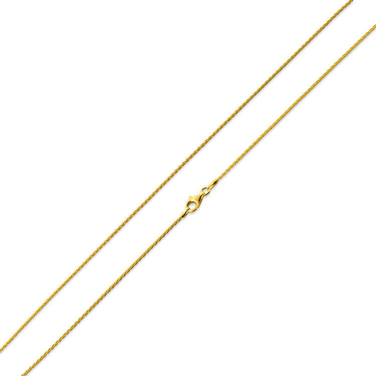 14K Gold Plated Sterling Silver Spiga Chain 1.2MM